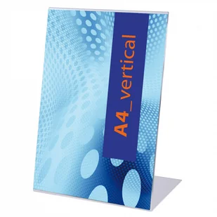 Jansen Display Stojak na menu na stół, typ L, A4 do wysokości, opakowanie 5 szt. LA4PXV - Wyposażenie lokali gastronomicznych - miniaturka - grafika 1