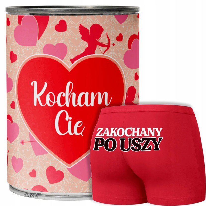 BOKSERKI na WALENTYNKI Wzory MiX + PUSZKA - XXL