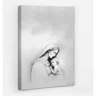 Ikony i obrazy sakralne - Maryja z dzieciątkiem Jezus szkic - obraz polycanvas, 20x30 - miniaturka - grafika 1