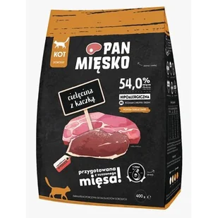 Pan Mięsko cielęcina z kaczką M sucha karma dla kota waga 400 g - Sucha karma dla kotów - miniaturka - grafika 1