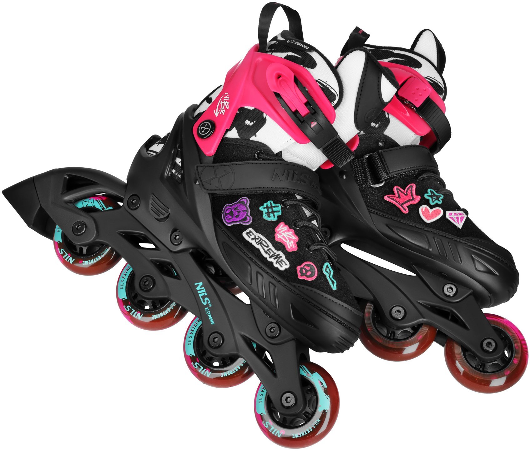 NA2053A ŁYŻWOROLKI VIBE RÓŻOWE ROZM. XS29-32 NILS EXTREME