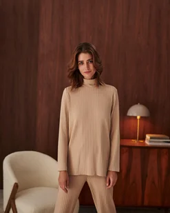 Golf Linus Beż - Swetry damskie - miniaturka - grafika 1