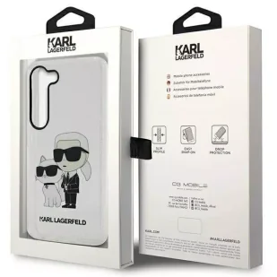 Etui ochronne na telefon Karl Lagerfeld KLHCS23SHNKCTGT do Samsung Galaxy S23 S911  transparent hardcase Gliter Karl&Choupette - Etui i futerały do telefonów - miniaturka - grafika 8