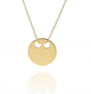 Naszyjniki - Naszyjnik blaszka kółko CELEBRYTKA srebro 925 40cm - miniaturka - grafika 1