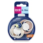 Smoczki uspokajające - Lovi Prime, smoczek uspokajający, silikonowy, dynamiczny, Ivory Glow/Blush Glow, 34/437, 6-18 miesięcy, 2 sztuki - miniaturka - grafika 1