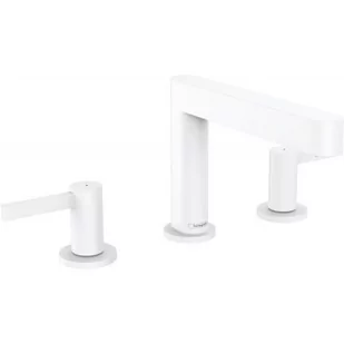 Hansgrohe 76033700 Finoris 3-otworowa bateria umywalkowa 110 z kompletem odp$326ywowym Push-Open bia$327y matowy - Baterie umywalkowe - miniaturka - grafika 1