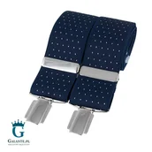 Dodatki do ubrań - Szelki do spodni Granatowe w kropki BR-016 - miniaturka - grafika 1