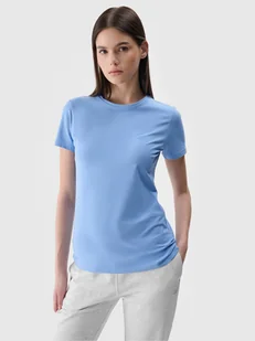 Damski t-shirt basic 4F 4FWMM00TTSHF2255 - niebieski - Koszulki sportowe damskie - miniaturka - grafika 1