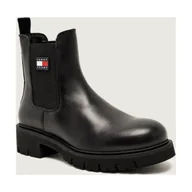 Sztyblety damskie - Tommy Jeans Skórzane sztyblety - miniaturka - grafika 1