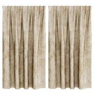 Zasłony - vidaXL Zasłona z zasłonami 2 pcs Kremowy 140 x 140 cm Aksamit - miniaturka - grafika 1