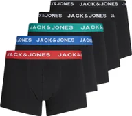 Majtki męskie - JACK&JONES bokserki męskie, 5-pak - JACHUEY TRUNKS, bawełna stretch czerwony/niebieski/petrol/czarny 2XL - miniaturka - grafika 1