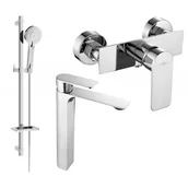 Baterie umywalkowe - Mexen Alexa DQ40 zestaw prysznicowy, chrom - miniaturka - grafika 1