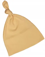 Czapki damskie - Czapka niemowlęca bawełniana PRZEJŚCIÓWKA z supełkiem, obwód 34cm BEŻ KLEKLE - miniaturka - grafika 1