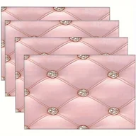Inne - TEMU 4/6/8szt. Różowe diamenty geometryczne naklejki na stół, 100% mata stołowa, odporna na ciepło, tylko ręczne mycie, prostokątna ochrona stołu do - miniaturka - grafika 1
