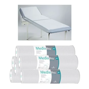 Podkład higieniczny na rolce 60cm x 50cm biały podfoliowany 54g MedixPro 480szt - Kosmetyczne akcesoria jednorazowe - miniaturka - grafika 1