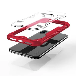Zizo Proton Case Pancerne etui iPhone X ze szkłem 9H na ekran (Crimson Red/Trans Clear) - Etui i futerały do telefonów - miniaturka - grafika 7