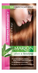 Marion Aloes & Keratyna 4-8 myć szampon koloryzujący w saszetce 64 Orzechowy Brąz 40ml - Szampony do włosów - miniaturka - grafika 1