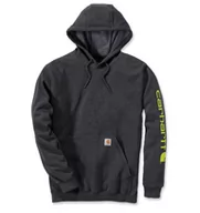 Bluzy męskie - Bluza Carhartt Midweight Signature Sleeve Logo Hooded Sweatshirt CARBON HEATHER - miniaturka - grafika 1