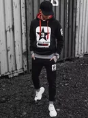 Dresy męskie - Dres męski czarny Dstreet AX0657-XXL - miniaturka - grafika 1