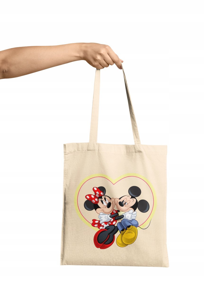 TORBA SHOPPER MATERIAŁOWA NA RAMIĘ PREZENT MYSZKA MINNIE MICKEY RÓŻNE WZORY