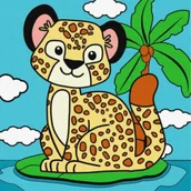 Malowanie po numerach - Ideyka Malowanie po numerach - Gepard 25x25cm - miniaturka - grafika 1