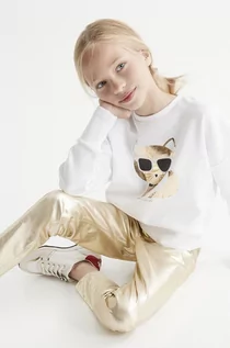Bluzy damskie - Karl Lagerfeld bluza dziecięca kolor biały wzorzysta - grafika 1