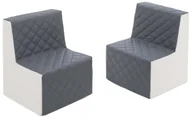 Krzesła obrotowe dla dzieci - Komplet Mebelków Dla Dzieci: 2 X Fotelik Ekoskóra Pikowana Komplet Mebelków Dla Dzieci: 2 X Fotelik Ekoskóra Pikowana (Kolor: Biały,Szary) - miniaturka - grafika 1