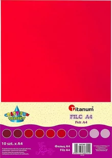 Titanum Filc arkusz A4 10szt czerwone - Pozostałe akcesoria dla plastyków - miniaturka - grafika 1
