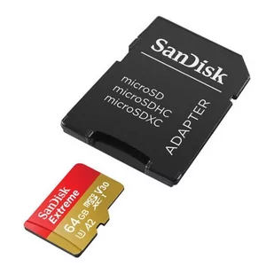 Karta pamięci SANDISK EXTREME microSDXC 64 GB 170/80 MB/s UHS-I U3 (SDSQXAH-064G-GN6MA) - Karty pamięci - miniaturka - grafika 1