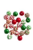 Prace ręczne dla dzieci - Koraliki drewniane świąteczne 1,6cm 24szt MIX - miniaturka - grafika 1
