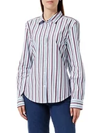 Koszule damskie - Tommy Hilfiger Damska koszula regularna RWB LS Casual, Split Global STP/Breezy Blue, 38, Split Global Stp/Breezy Blue, 64 - miniaturka - grafika 1