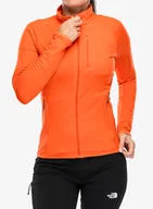 Bluzy sportowe męskie - Polar damski Salomon Essential Lightwarm FZ - cherry tomato - miniaturka - grafika 1