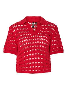 Pieces Koszulka "Filuca" w kolorze czerwonym - Koszulki i topy damskie - miniaturka - grafika 1