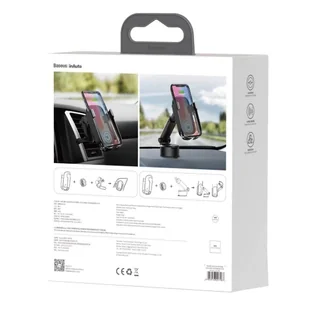 Baseus 5w1 elektrycznie zamykany uchwyt samochodowy bezprzewodowa ładowarka Qi 10 W + ładowarka samochodowa + 2 mocowania + kabel micro USB czarny (WXHW01-B01) - Ładowarki samochodowe - miniaturka - grafika 6
