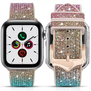 Kingxbar Kingxbar Chameleon Band pasek bransoletka do Watch 6 / 5 / 4 / 3 / 2 (44mm / 42mm) silokonowy pasek kryształowa opaska złoty - Akcesoria do smartwatchy - miniaturka - grafika 1
