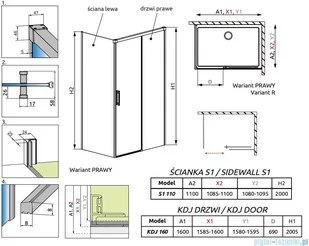 Radaway Idea White Kdj kabina 160x110cm prawa szkło przejrzyste 387046-04-01R/387053-04-01L - Kabiny prysznicowe - miniaturka - grafika 2