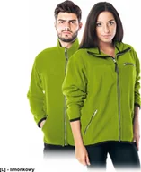 Bluzy męskie - R.E.I.S. POLAR-HONEY - bluza, miły w dotyku krótko strzyżony polar, 100% poliester 290 g/m2, suwak, 3 zasuwane kieszenie - limonkowy XL - miniaturka - grafika 1