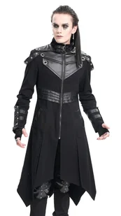 płaszcz męski DEVIL FASHION - BLACK GOTHIC PUNK-S - Płaszcze męskie - miniaturka - grafika 1