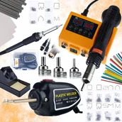 Akcesoria do lutowania - Rosfix ZESTAW STACJA LUTOWNICZA LUTOWNICA 660W+ ZSZYWACZ DO PLASTIKU SPOIWA SIATKA - miniaturka - grafika 1