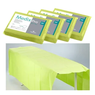 MedixPro Prześcieradło jednorazowe 150cm x 210cm limonkowe podfoliowane 54g MedixPro 20szt - Kosmetyczne akcesoria jednorazowe - miniaturka - grafika 1