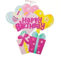 Dekoracje sali - Dekoracja piankowa Happy Birthday różowa - miniaturka - grafika 1