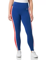 Legginsy - Champion Damskie legginsy Legacy Heritage Block z wysokim stanem, niebieskie, XS - miniaturka - grafika 1