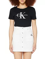 Spódnice - Calvin Klein Jeans Damska spódnica mini z diagonalu, Jasnobiały, 60 - miniaturka - grafika 1