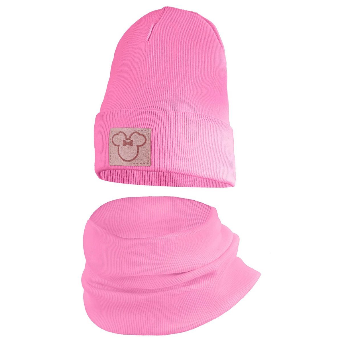 Czapka Wiosenna Jesienna Z Kominem Czapeczka Komplet Dla Dzieci 48-50 Średni Róż