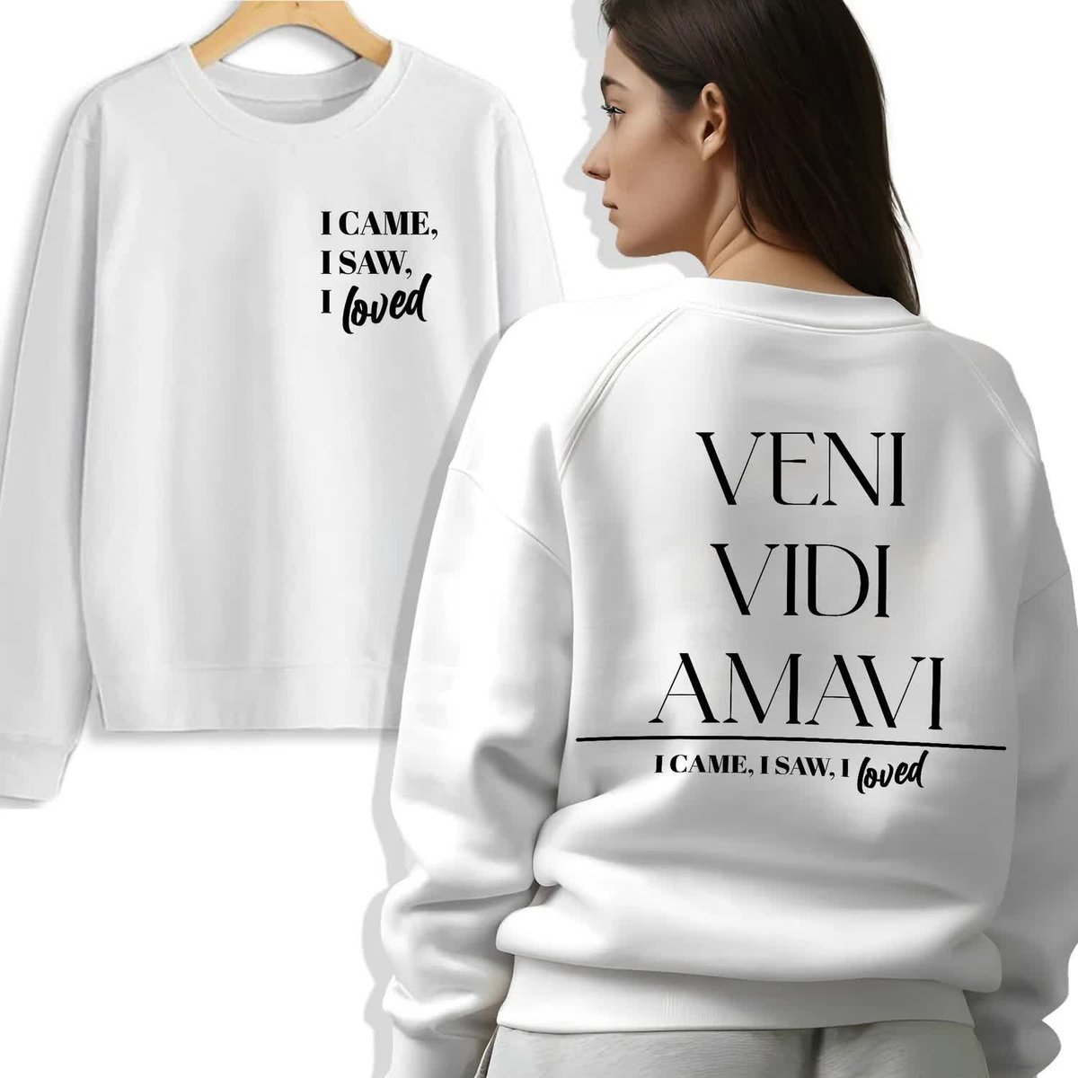 Bluza Biała Damska Dresowa VENI VIDI VICI AMAVI Hell Trylogia Książka - S