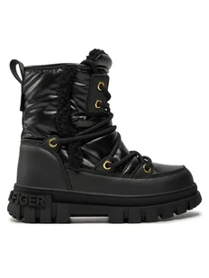 Tommy Hilfiger Śniegowce Fur Boot T3A5-33610-1695 M Czarny - Buty dla dziewczynek - miniaturka - grafika 1