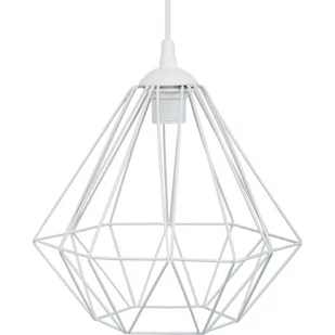 HowHomely Lampa wisząca HowHomely Lampa geometryczna Diamond biała 25 cm metalowa 10-1566B - Lampy sufitowe - miniaturka - grafika 1