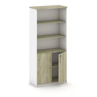 Szafy biurowe - B2B Partner Szafa dwudrzwiowa z półkami, 800 x 400 x 1800 mm, biały/dąb sonoma 437508 - miniaturka - grafika 1