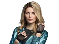 Dodatki do strojów karnawałowych - Rękawiczki czarne koronkowe na nadgarstki - miniaturka - grafika 1