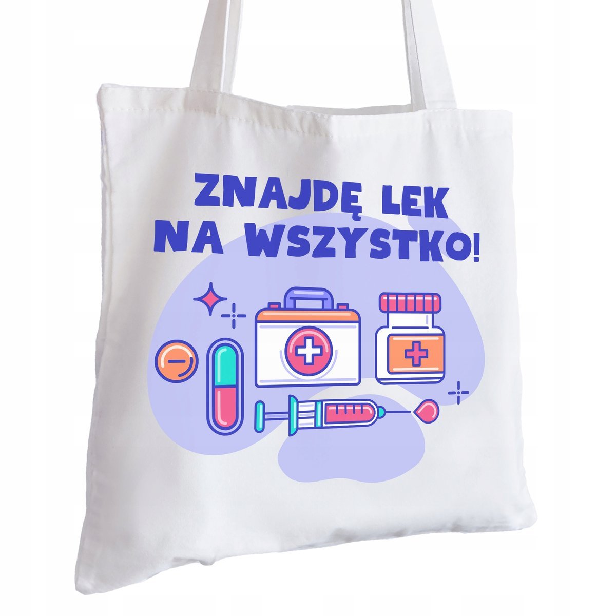 Torba Bawełniana biała dla Farmaceuty Na Prezent ekologiczna Trwały Nadruk